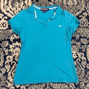 Blue Vineyard Vines Polo. Pink Whale. Size L